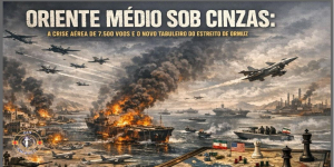ORIENTE MÉDIO SOB CINZAS: A CRISE AÉREA DE 7.500 VOOS E O NOVO TABULEIRO DO ESTREITO DE ORMUZ